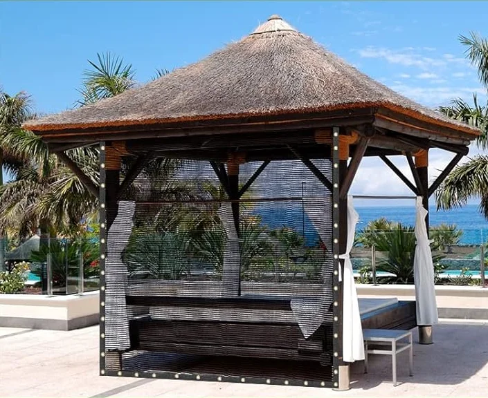 10ftx8ft Heavy duty 60-70% Mesh Tarp 9 Needle Knitted windproof net with Grommets