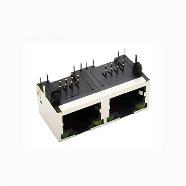 RJ45 желто-зеленый 2-портовый 16-контактный разъем LAN Ethernet сетевой кабель штекер гнездовой разветвитель адаптера