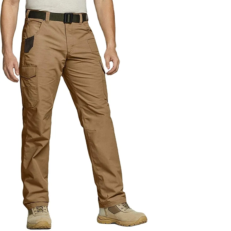 6 pocket nylon reflective waterproof pain black cotton loose mens cargo pants with side pockets