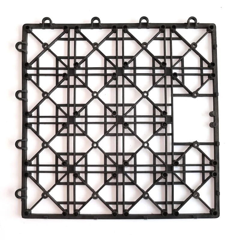 
Interlocking snap-in easy click lock recycled plastic floor underlay for composite wood plastic wpc deck tiles 