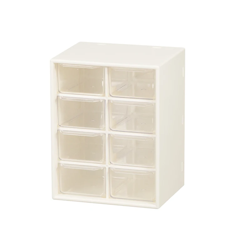 Shunxing Wholesale 8 Compartment Makeup Desktop Plastic Case Box Drawer Organizer Storage Box with 9 Mini Drawers