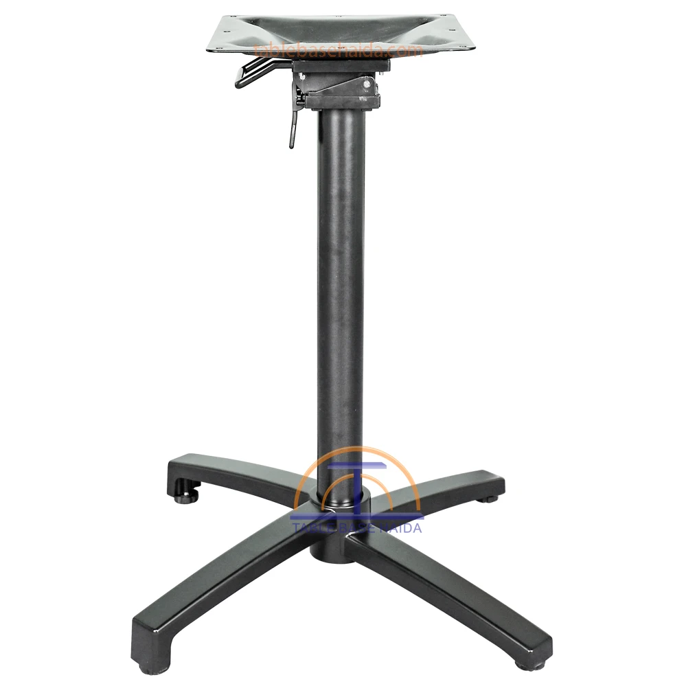 New design black foldable crank dining metal table base