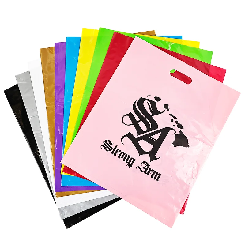 Hot Selling High Quality Reusable Packaging Bag Custom Logo Plastic Handle customize Size Recyclable Clothes Shopping Bag