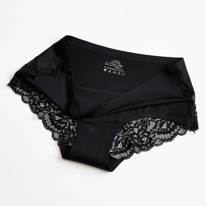 High Quality Women Selacess Underwear Sexy Girl Traceless Icesilk Panties with Laclaceshion Ladies Bikini Tsexyunderpants Hot