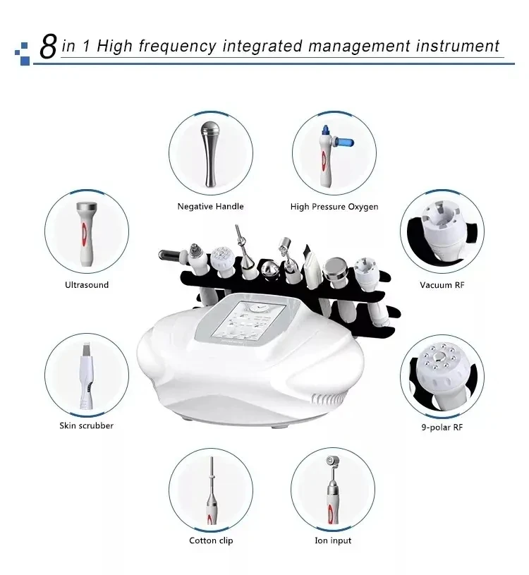 Customized Newface High Frequency 8 in 1 Facial Machine Multi-Functional Beauty Equipment