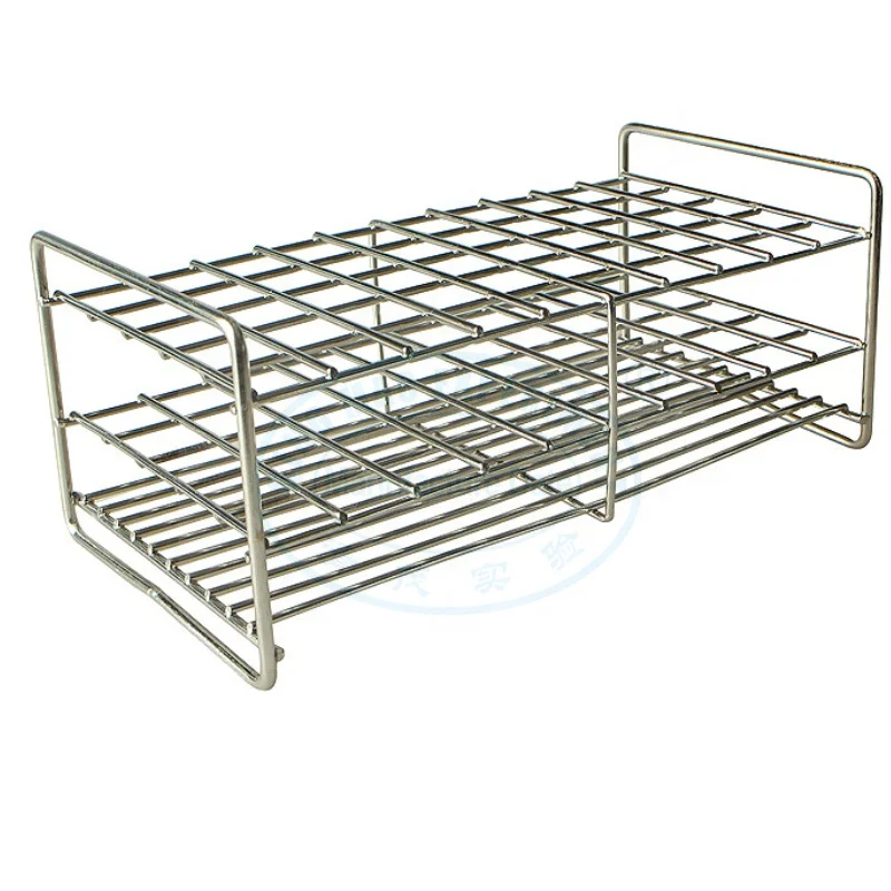 Test Tube Holder Stainless Steel Wire Rack Stainless Steel Test Tube Stand For Tube Diameter 9mm ~ 14mm 50 Wells 1 / PK qingmao