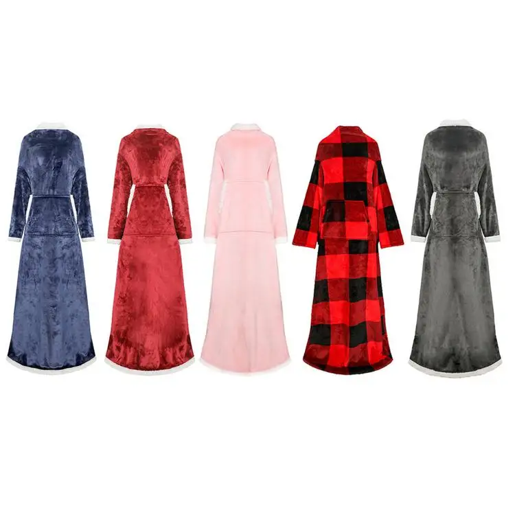 
Wearable Fleece Blanket with Sleeves TV-Blanket for Men Women 