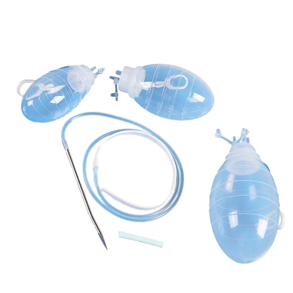 Hot selling silicone surgical suction reservoir and drain wound care drainage system kit