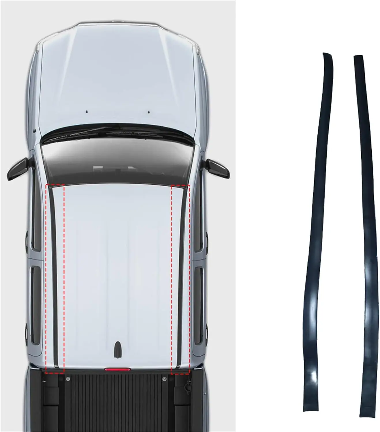 Auto Body Parts Tacoma Double Cab 2005-15 Pair Belt Trim Seal Strip Roof Side Drip Molding Rubber Weatherstrip For Toyota Tacoma