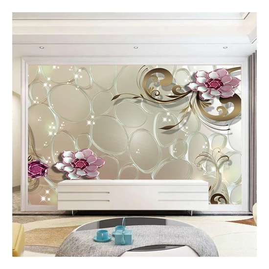 New designs 8D 16D 1080p wall murals, Printing 3D Photo flower design wallpaper murals