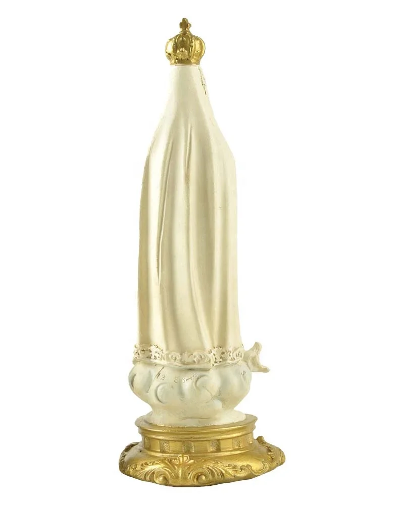 Stock Products Polyresin Our Lady Of Fatima w/ Crown Praying Statue for Decoration