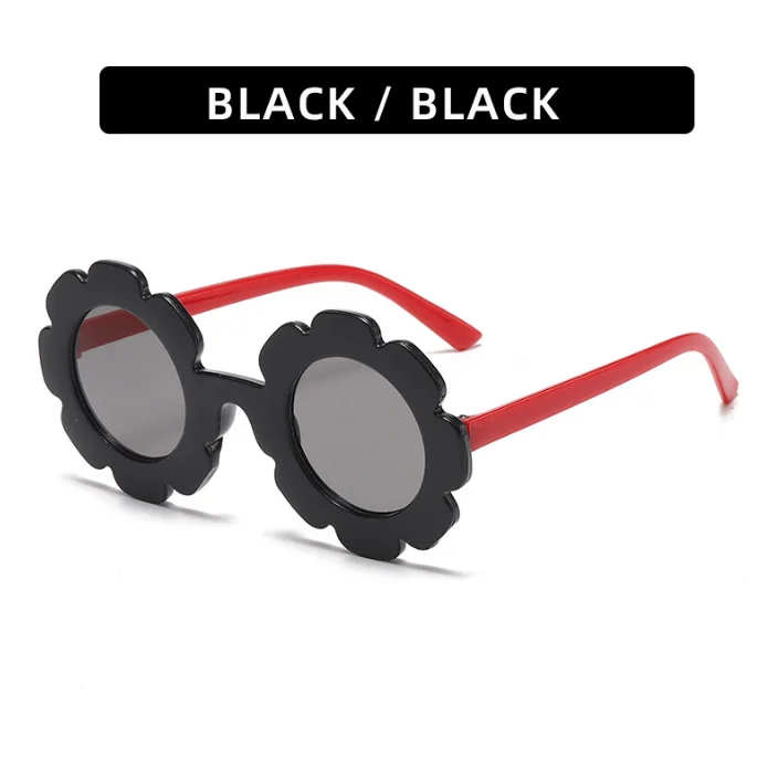 Wholesale Candy Color Sunflower Shape Vintage Glasses UV Protection Cute Child Kids Flower Toddler Little Girls Sunglasses