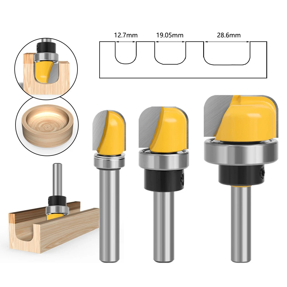 Bowl and Tray Router Bit Carbide Dish Carving Ball Bearing Premium Woodworking Milling Cutter Tool for MDF Bowl Tray Beading