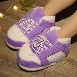 Dropshipping yeezy fashion plush sneaker slippers one size fits all custom plush sneaker slipper women manufacturer