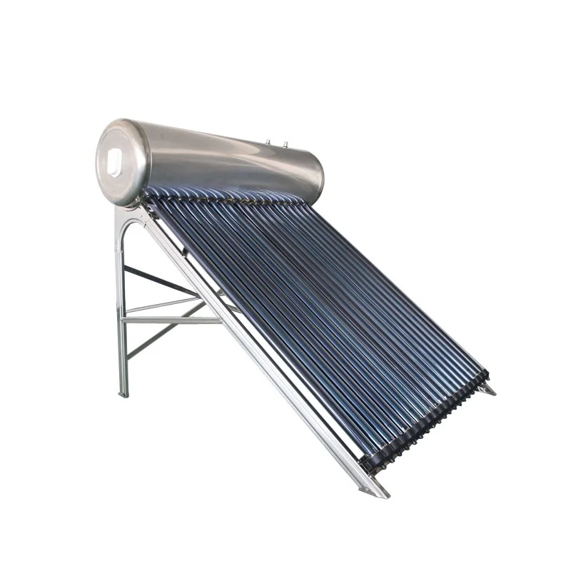 Integrated pressurized solar water heater with heat pipe and stainless steel out tank Integrated Heaters Vacuum Tube For Home