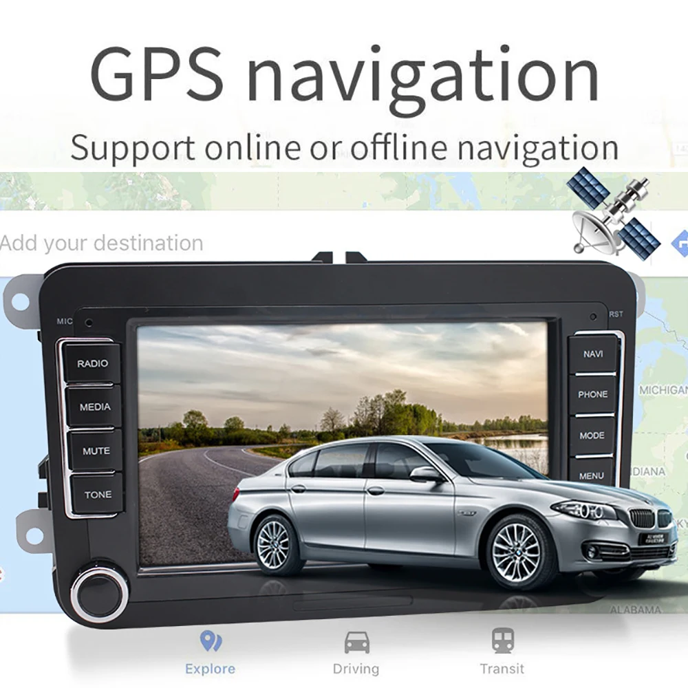 Car Radio 7' Car MP5 Player 2 Din Android 11 GPS/WIFI/BT For VOLKSWAGEN/VW Support Backup Camera DVD Player Carplay