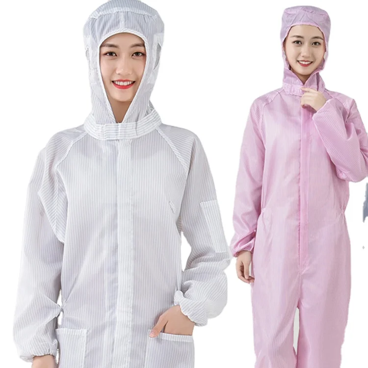 0.5cm stripe Antistatic Clothes Esd Suit Jumpsuit Coverall Cleanroom Garment Smock