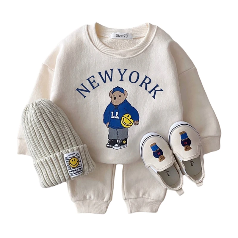 Baby Boy Girl Long Sleeve Clothes Set New Design Hoodie Long Sleeve Pants Set clothing