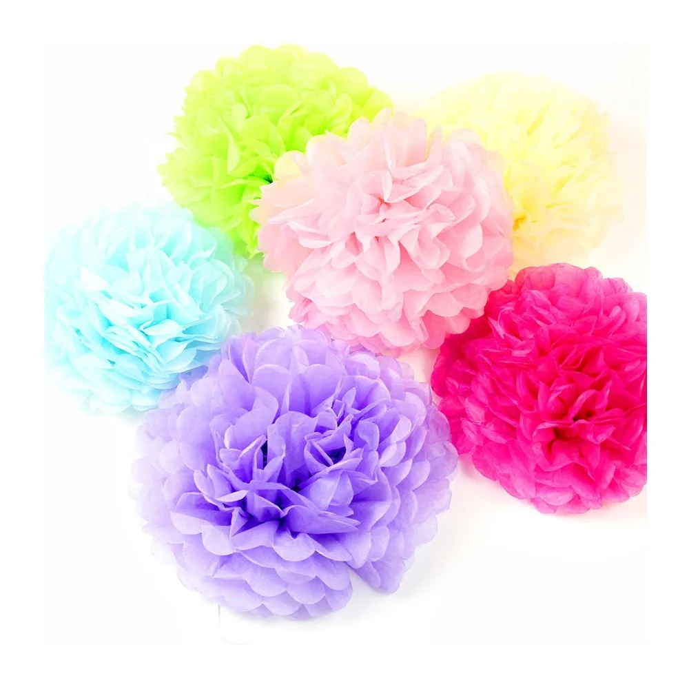 Wedding Decoration Supplies Home Party Decor Eco-Friendly Color Hanging Decoration 20cm 8inch Paper Fan Flower Ball