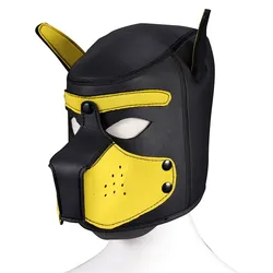 Dog Head Hood Latex bdsm mask Animal Costume Eye Mask of Bondage Fetish Slave Sex Toys for Adult Game