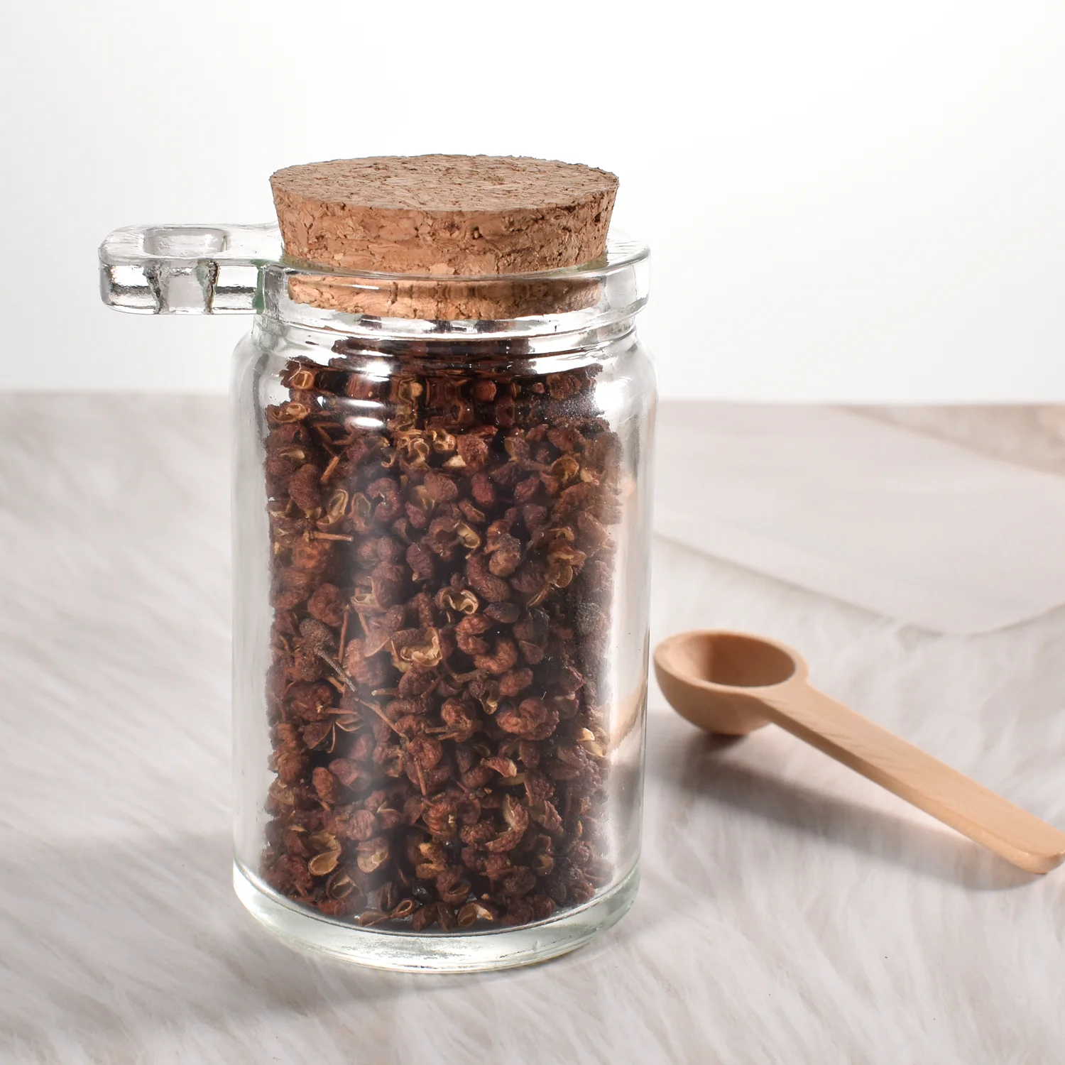 China Wholesale 100ml 3oz Wide Mouth Mini Clear Glass Jar With Cork Lid and Spoon For Storage