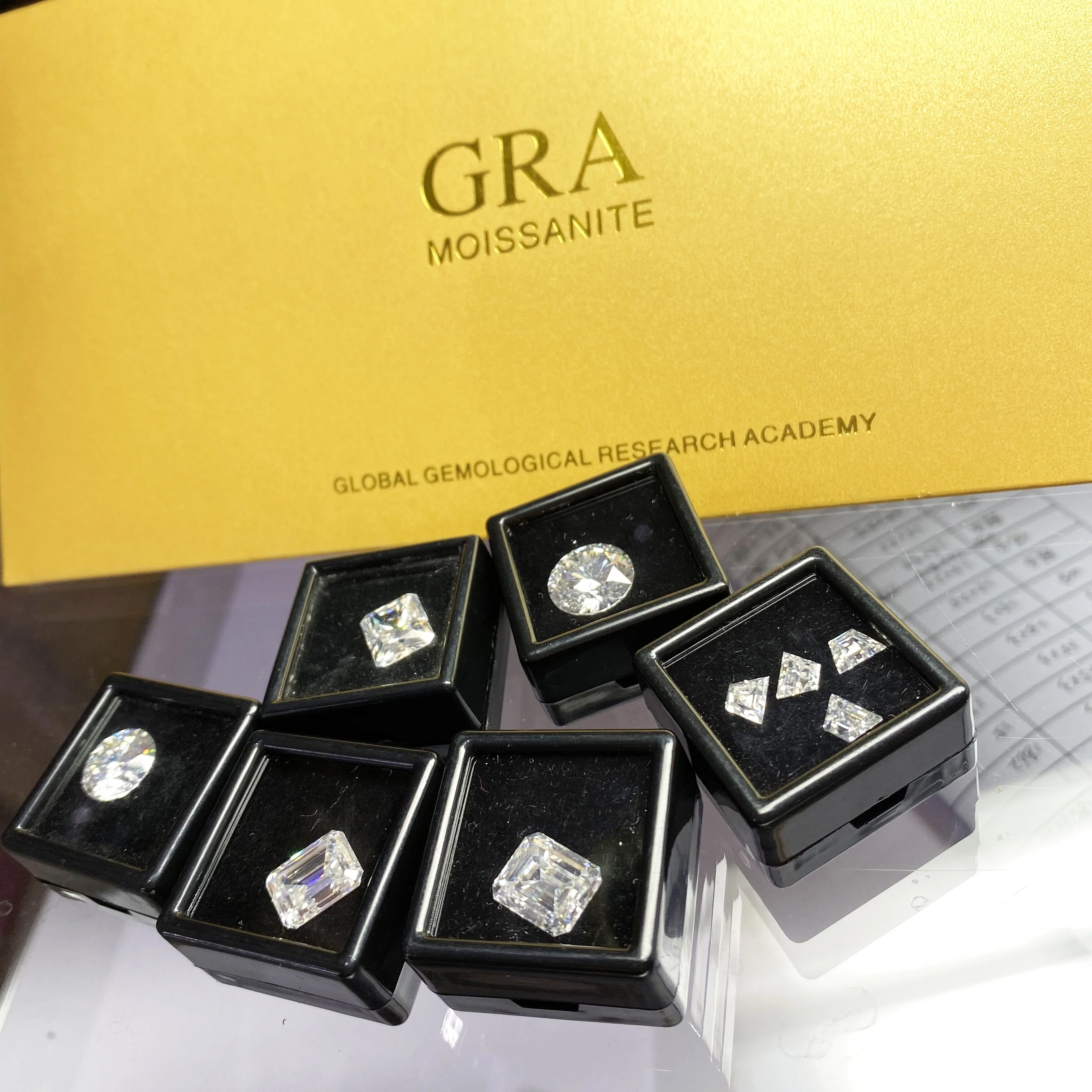 Wholesale GRA Diamond Stone Emerald Cut Dark Green Moissanite loose Stones