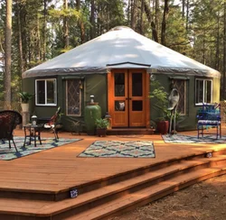 5 diameter  less cost and ample space outdoor wooden yurt as a yurt house