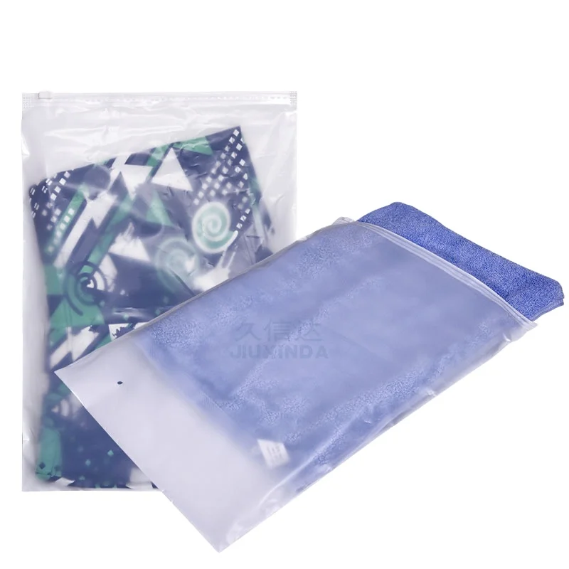 custom printing clothes packaging small black biodegradable pvc tshirt frosted zipper bag