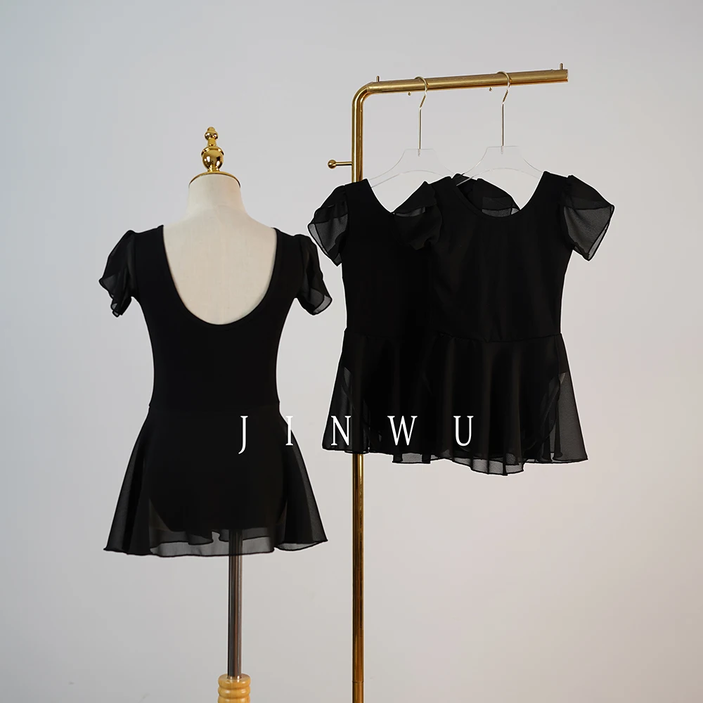 Hot Selling High Quality Low MOQ Black Girls Chiffon Ballet Dress for Training Wear