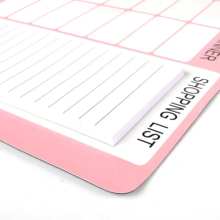 Flexible Magnet Rubber  Magnetic Sheet with memo pad Writable Magnetic Shopping List Fridge Magnet Note Pad