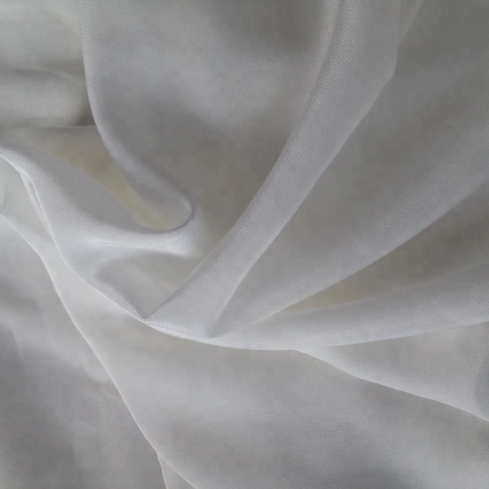 Natural White Silk Elastic Fabric 19MM 140cm Width Chinese Supplier