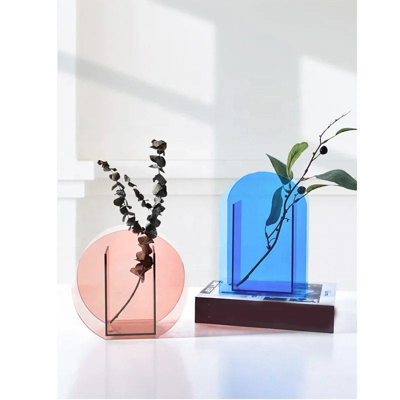 Wholesale custom handmade high quality acrylic cylinder vase for flowers
