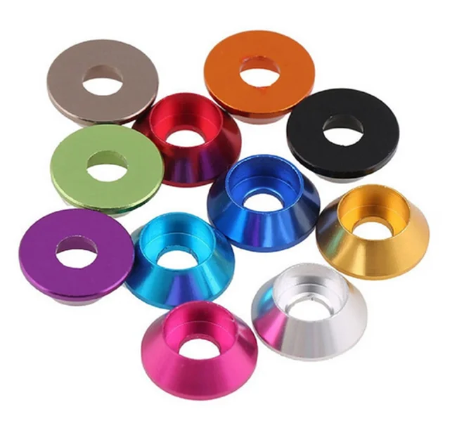 LEITE M3 Cone Cup Head Screw Gasket Conical Washer Shim for Multicolor Drone Aluminum Alloy OEM M2 Black Aluminum Washer
