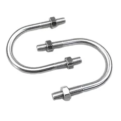 DIN3570  Monel Alloy Carbon Steel U-Shaped Bolt M6 M8 M10 M12 M16 Threads Zinc Plated Plain Available 16mm 20mm 150mm U/J -Bolt