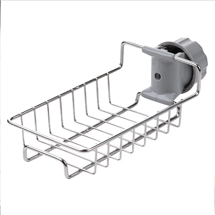 Wholesale Kitchen Faucet Storage Rack Hanging Shelf Stainless Steel Sink Sponge Holder