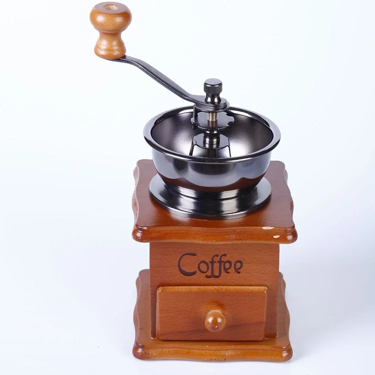 WISDOM Antigua Style Aluminum Alloy Burr Homeuse Espresso Portable Hand Coffee Grinder Manual Hand-Operated Coffee Mill