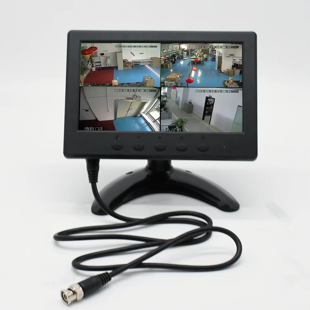 7 inch 1024*600 widescreen tft lcd computer cctv mini monitor with hd av vga