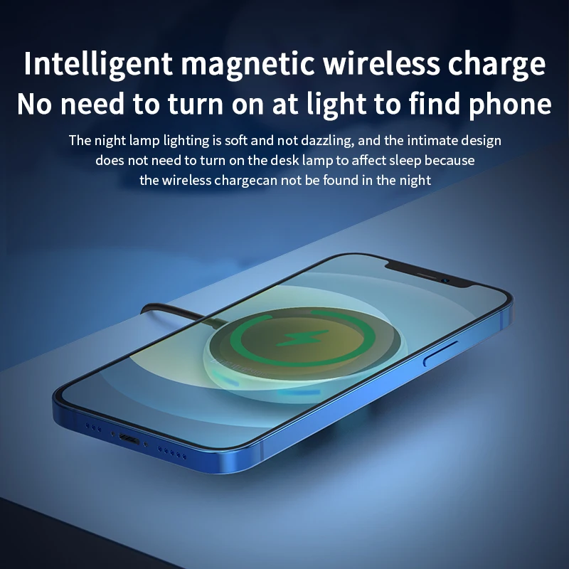15W Magnetic Wireless Charger For iPhone 12 Pro Max Mini QI Fast USB C PD Adapter Original LED Light Magnet Charge