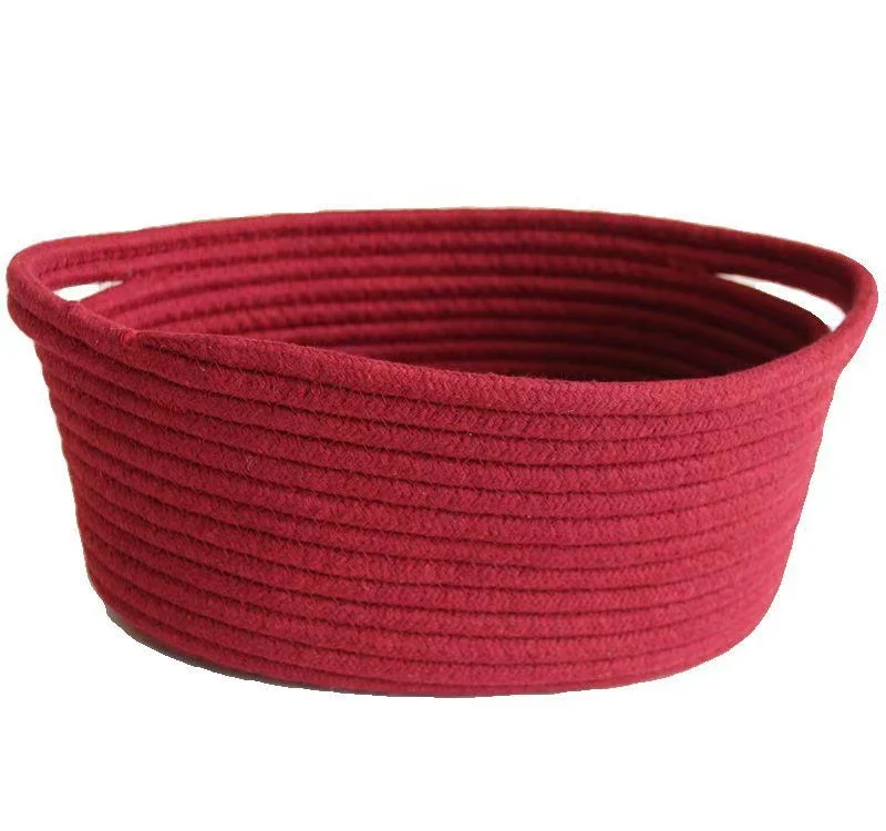 Cotton Rope Woven Storage Basket with Handles