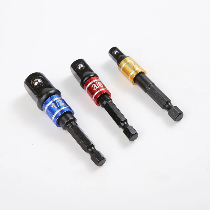 High Quality Chrome Vanadium Steel 1/4' 65MM 2.5 Inch Impact Grade Socket Adapter with Aluminum Sleeve