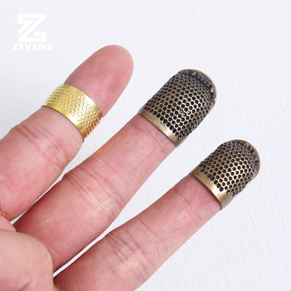 Household Hand Sewing Cross Stitch Thimble Machine Sewing Tool Adjustable Copper Thimble Finger Cot