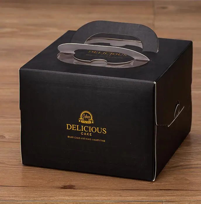 Buy cheap paper box with handle gift box packaging custom logo folding cake box with cake board inside