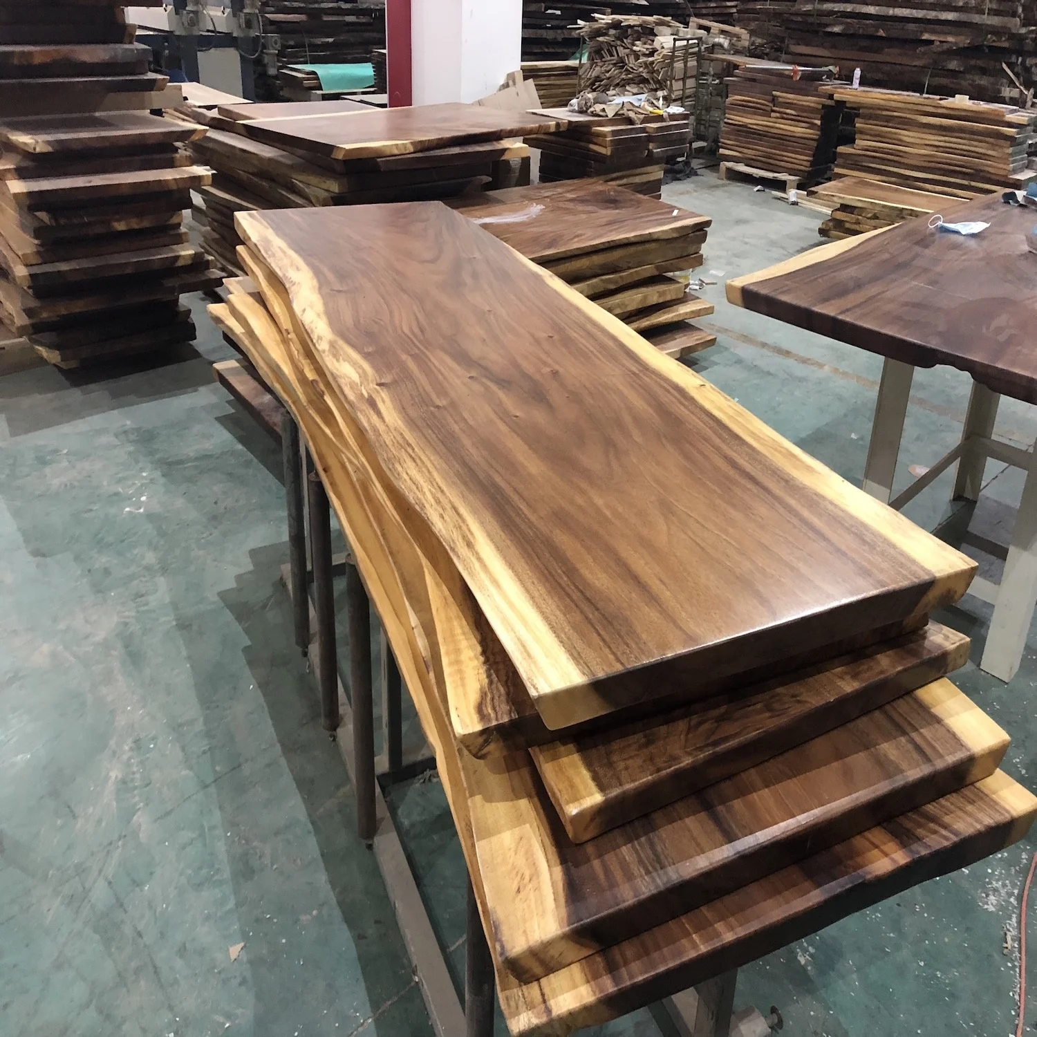 Live edge slab table 100% Solid Wood Kiln Dried Walnut wood