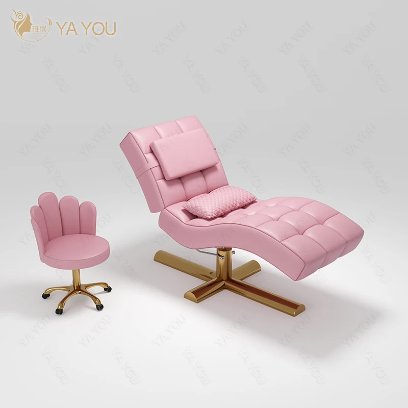 High Quality Curved Eyelash Extension Bed Furniture Customized Spa Eyebrow Beauty Salon Chair Eyelash Extension Bed