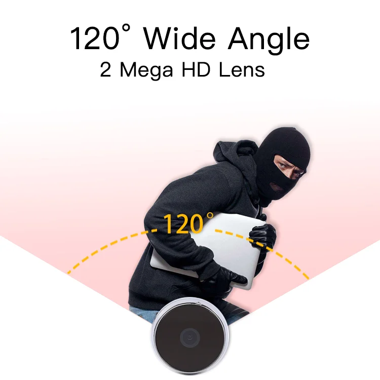 digital waterproof doorbell peephole eye lcd ring door camera with screen