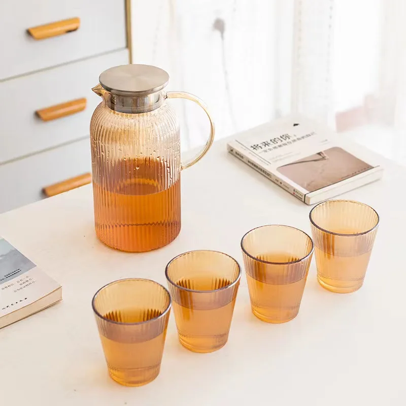 glass teapot and cup set Borosilicate glass tea pot