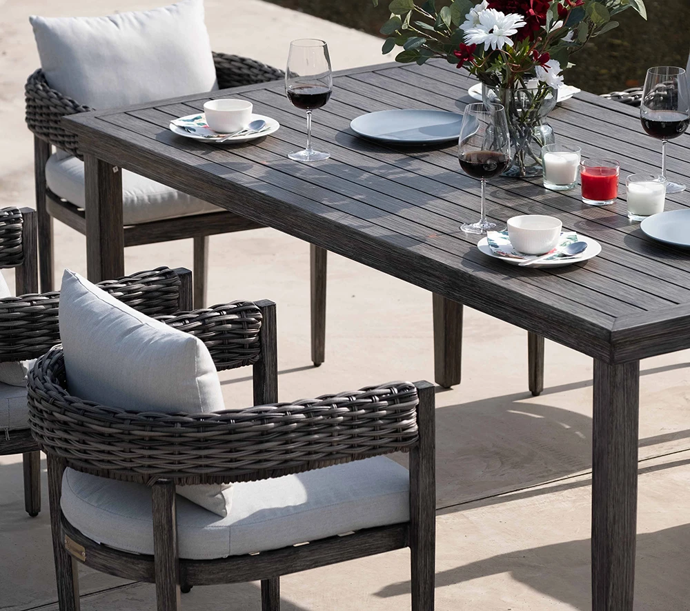 Sherman popular outdoor furniture 7 piece rattan outdoor dining furniture set
