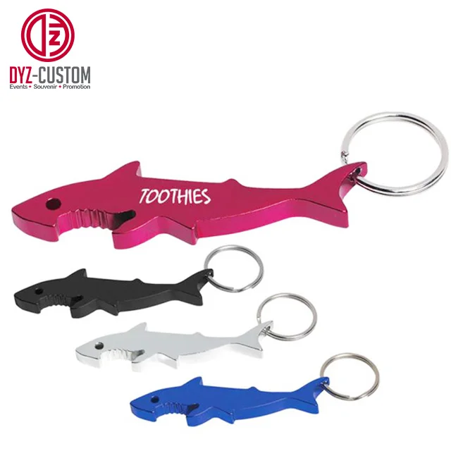 Novelty Bottle Opener Keyring Shark Shaped Beer Bottle Opener Keychain