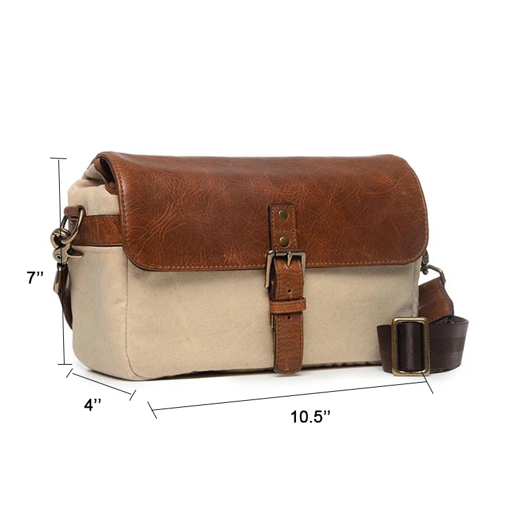 
Leather Flap Casual Waterproof Canvas Messenger Bag Camera Bag 