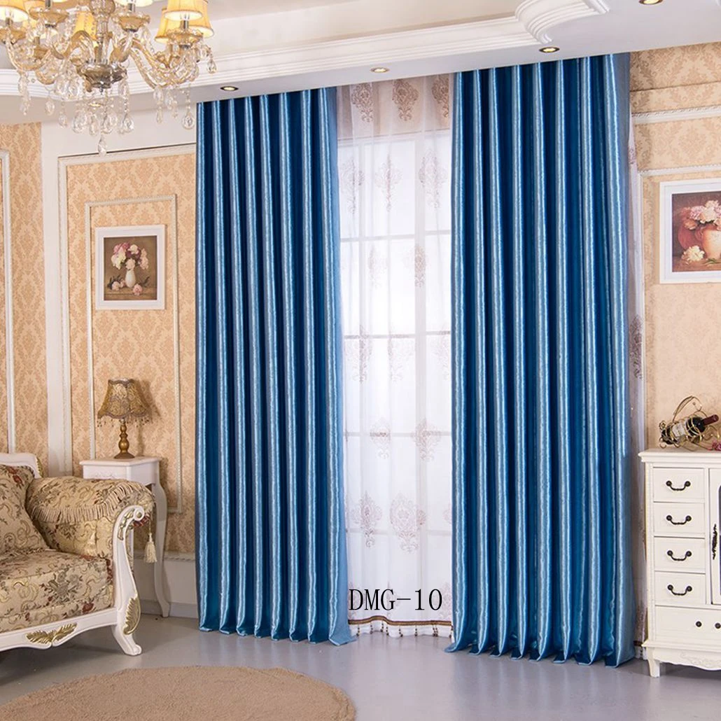 Super Hot Sale 100% Polyester Solid Color Embossed Thermal Insulation Grommet Blackout Curtains Fabric For Bedroom Hotel